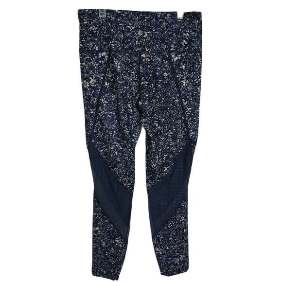 Athleta Womens Leggings Small Sandstone Salutation 7/8 Tight Mesh Blue Printed - Picture 2 of 11